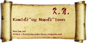Komlósy Napóleon névjegykártya